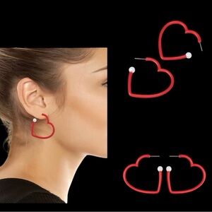 Betsey Johnson Red Heart Earrings